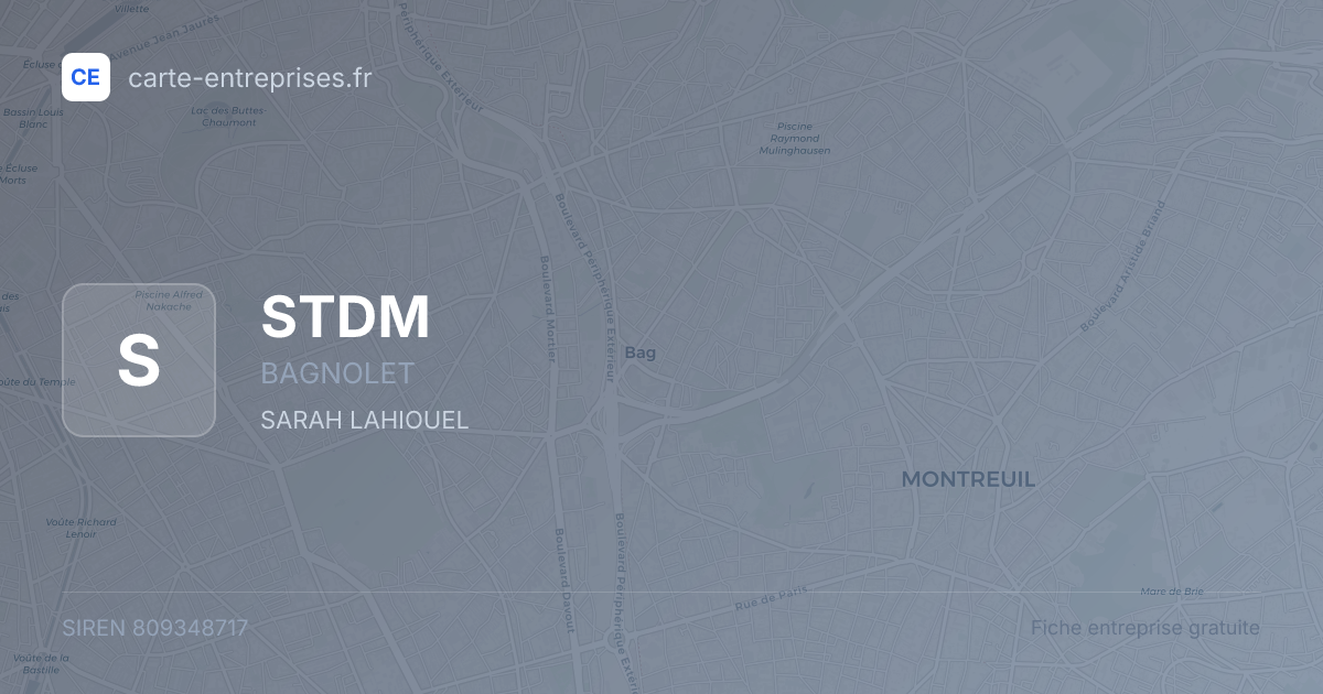 STDM — 809348717 — fiche entreprise