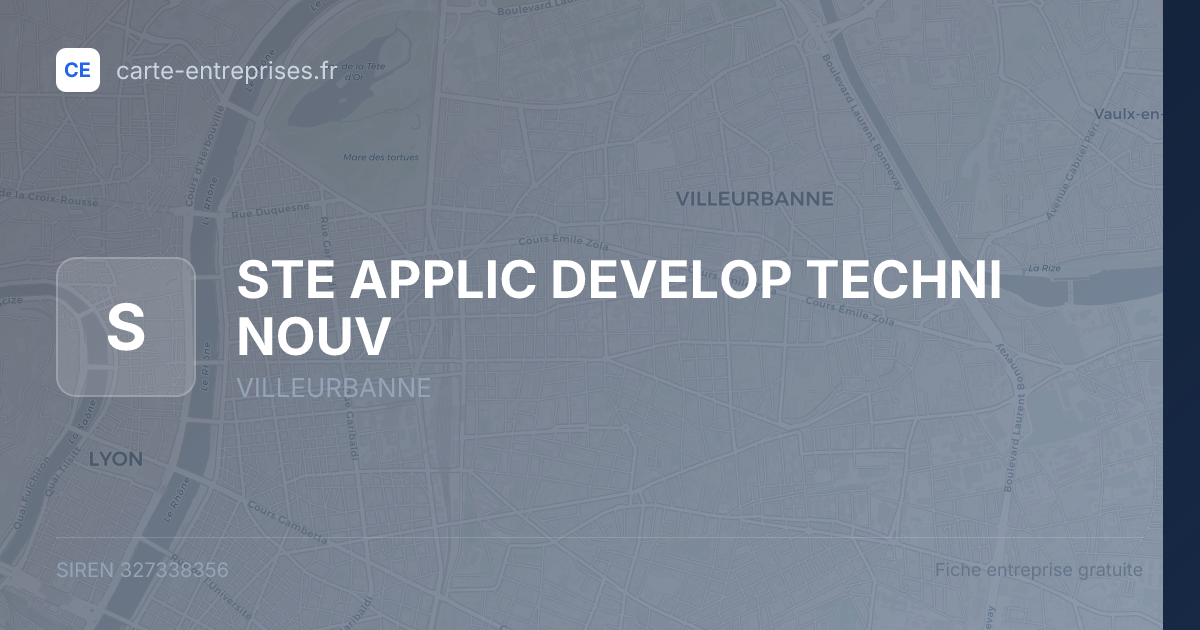 STE APPLIC DEVELOP TECHNI NOUV — 327338356 — fiche entreprise