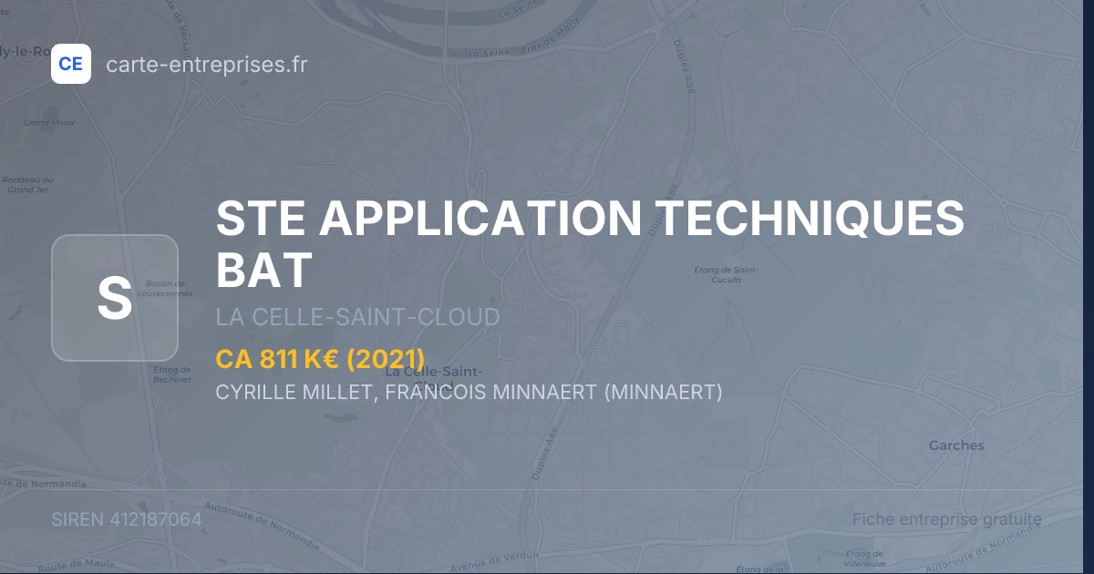 STE APPLICATION TECHNIQUES BAT — 412187064 — fiche entreprise