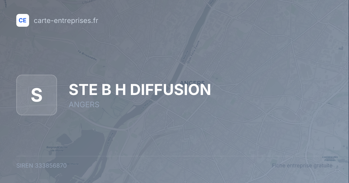 STE B H DIFFUSION — 333856870 — fiche entreprise