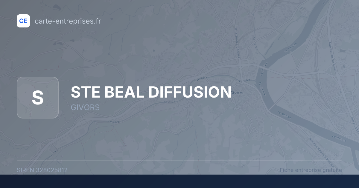 STE BEAL DIFFUSION — 328025812 — fiche entreprise