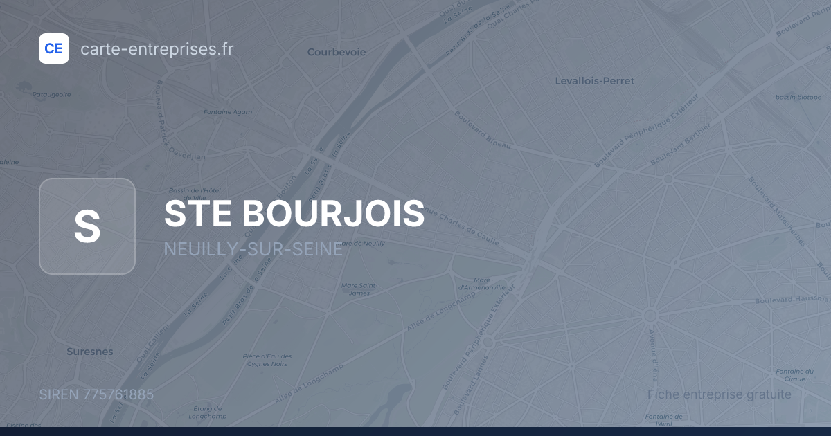 STE BOURJOIS — 775761885 — fiche entreprise