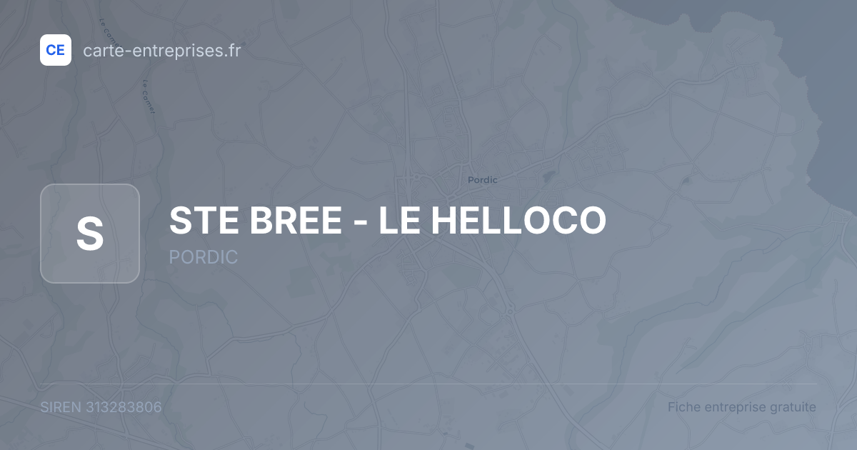 STE BREE - LE HELLOCO — 313283806 — fiche entreprise