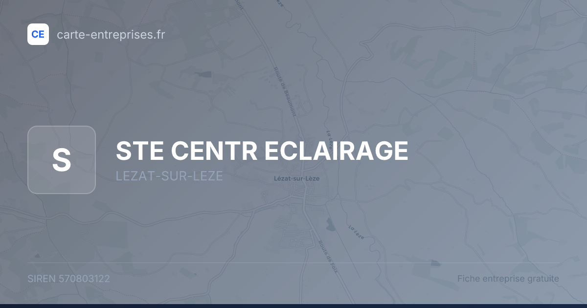 STE CENTR ECLAIRAGE — 570803122 — fiche entreprise