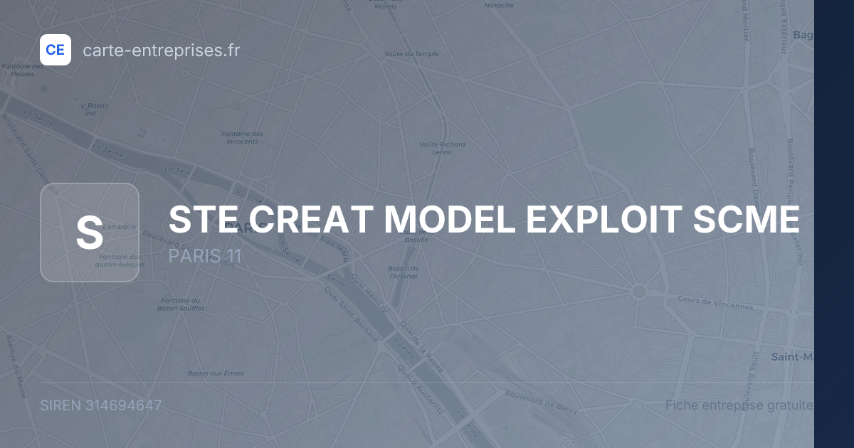 STE CREAT MODEL EXPLOIT SCME — 314694647 — fiche entreprise