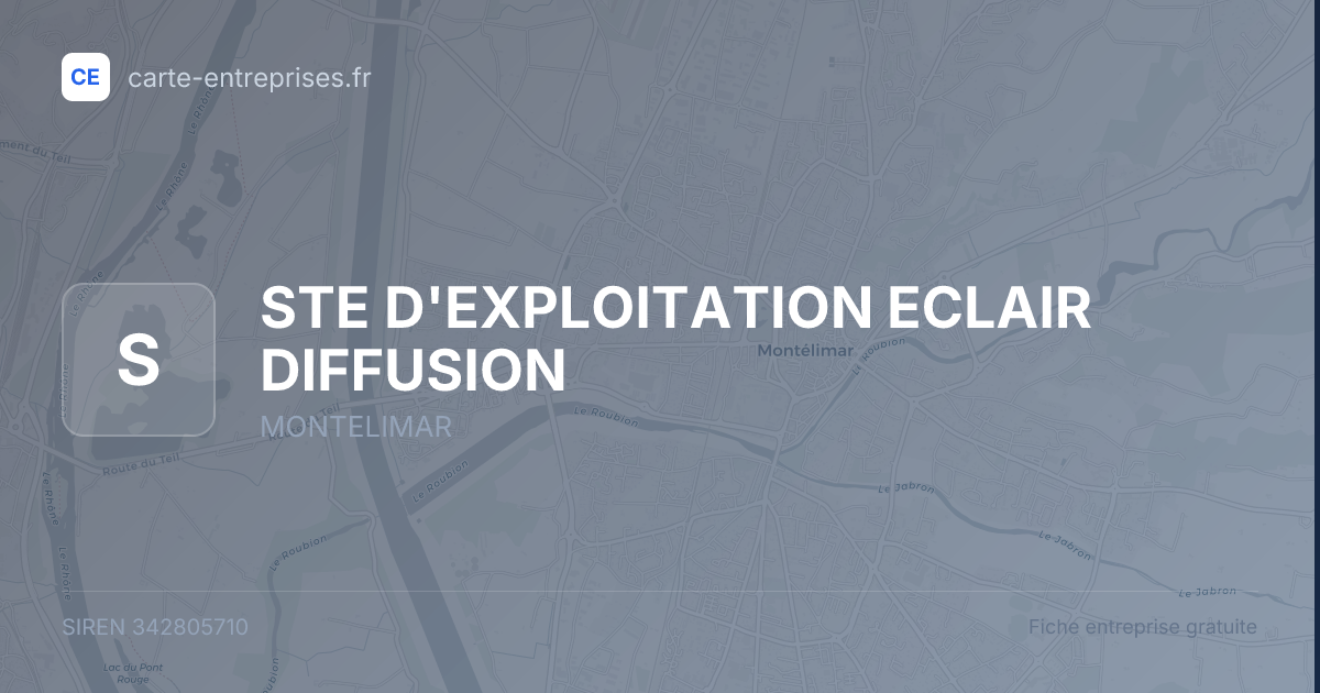 STE D'EXPLOITATION ECLAIR DIFFUSION — 342805710 — fiche entreprise