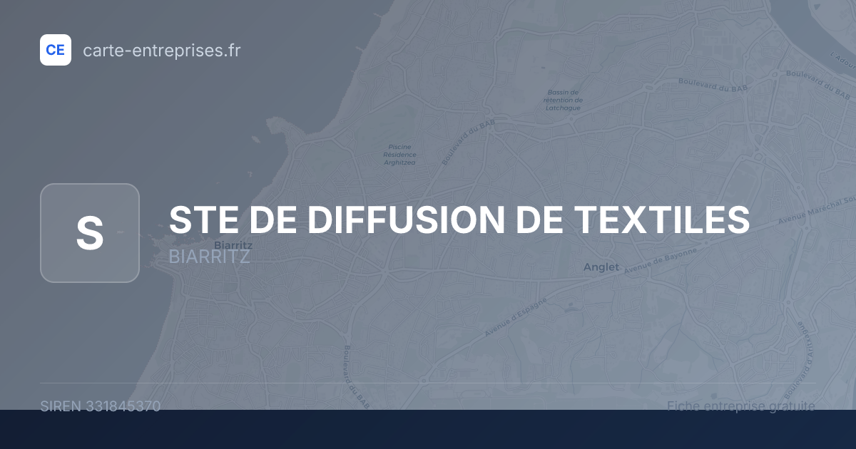 STE DE DIFFUSION DE TEXTILES — 331845370 — fiche entreprise