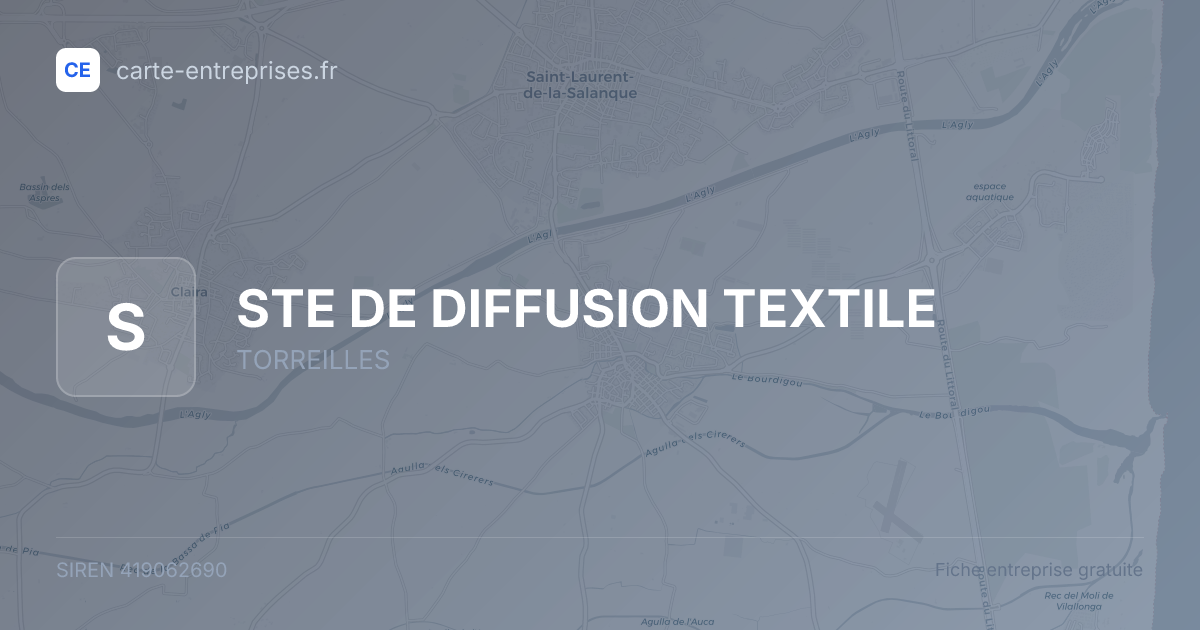 STE DE DIFFUSION TEXTILE — 419062690 — fiche entreprise