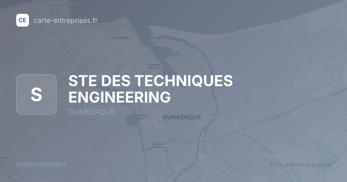 STE DES TECHNIQUES ENGINEERING — 076050533 — fiche entreprise