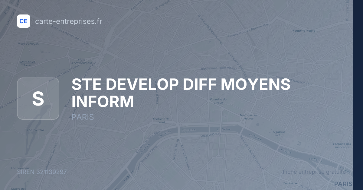 STE DEVELOP DIFF MOYENS INFORM — 321139297 — fiche entreprise