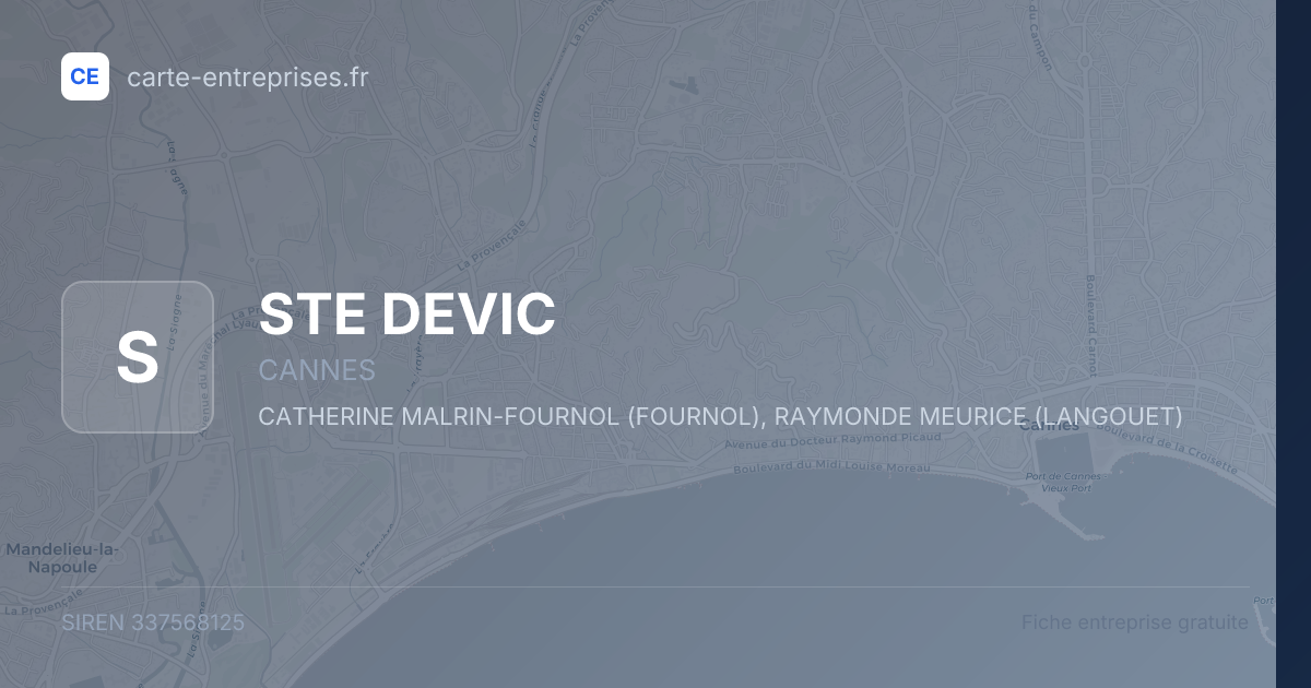 STE DEVIC — 337568125 — fiche entreprise