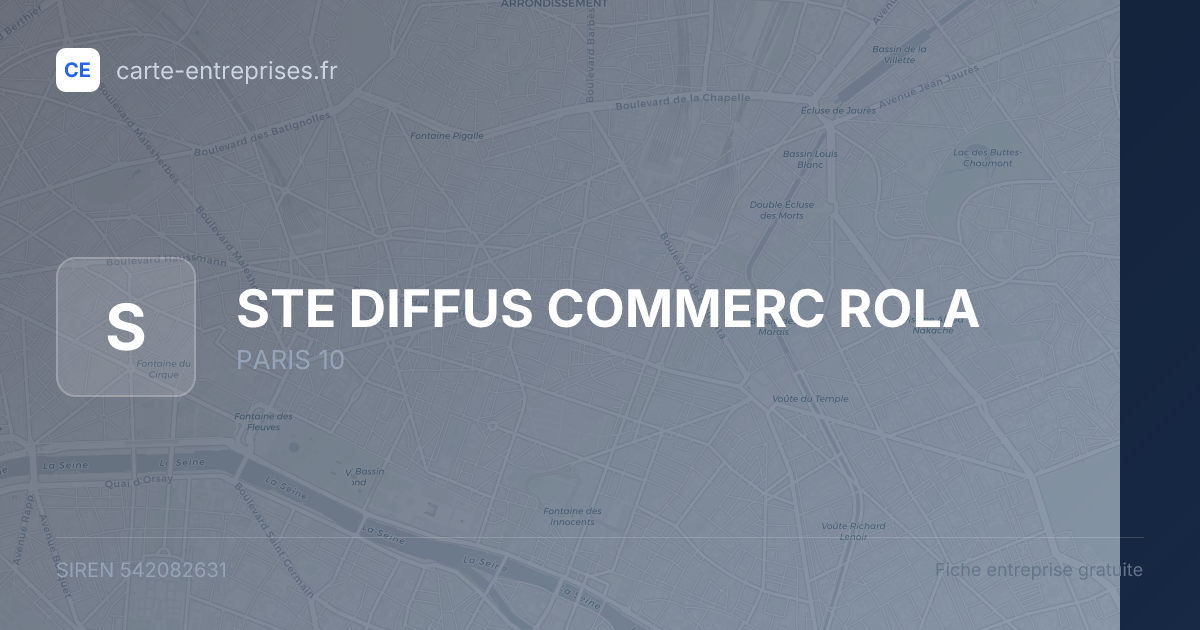 STE DIFFUS COMMERC ROLA — 542082631 — fiche entreprise