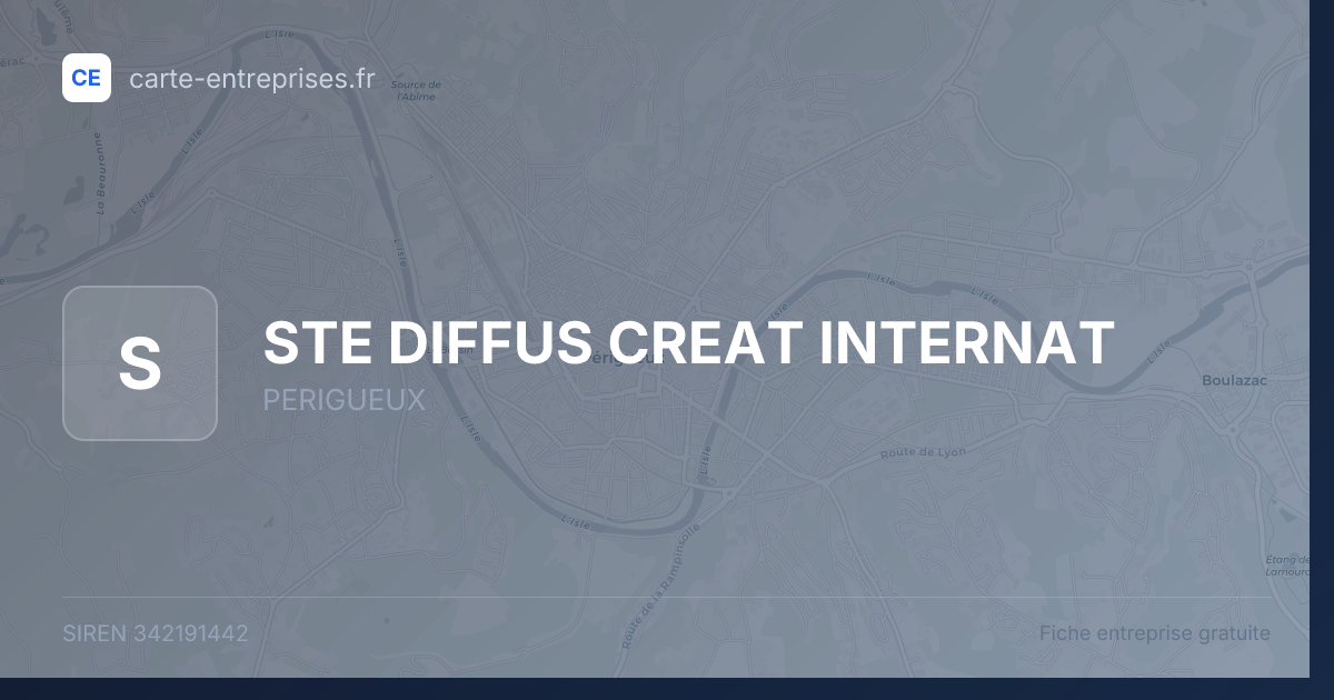 STE DIFFUS CREAT INTERNAT — 342191442 — fiche entreprise
