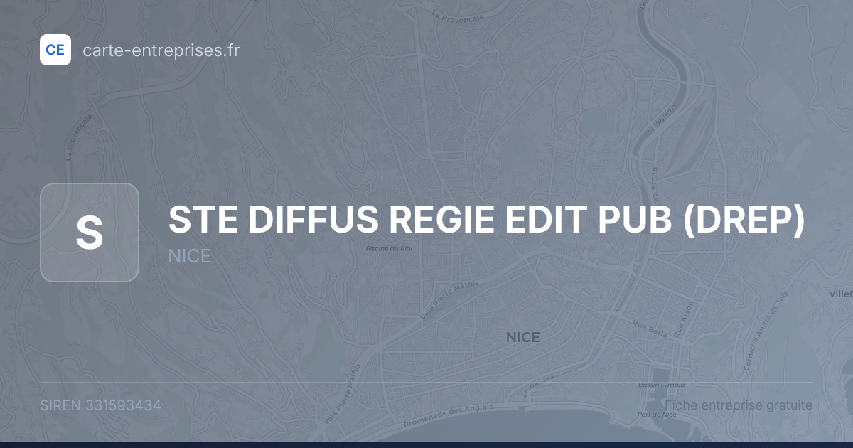 STE DIFFUS REGIE EDIT PUB (DREP) — 331593434 — fiche entreprise