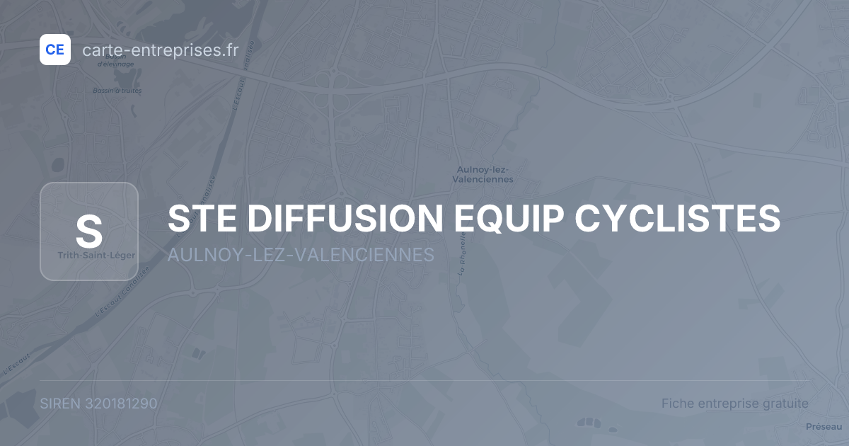 STE DIFFUSION EQUIP CYCLISTES — 320181290 — fiche entreprise