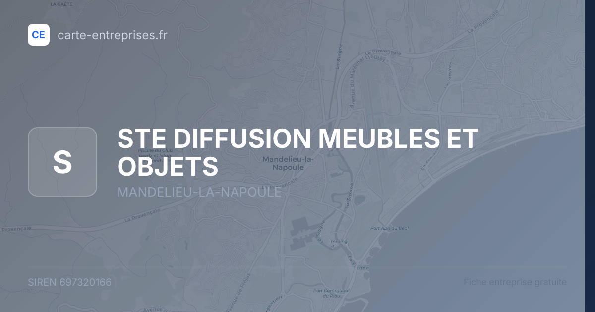 STE DIFFUSION MEUBLES ET OBJETS — 697320166 — fiche entreprise