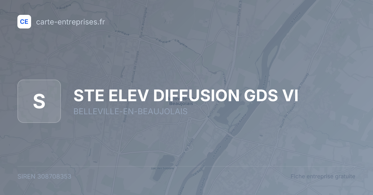 STE ELEV DIFFUSION GDS VI — 308708353 — fiche entreprise