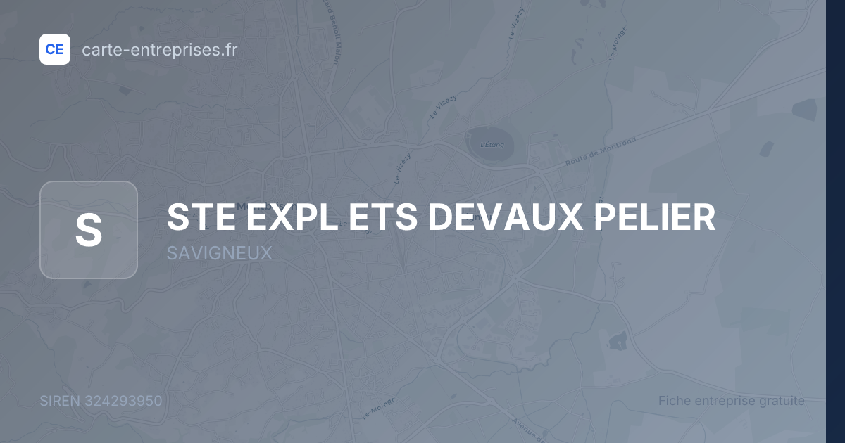 STE EXPL ETS DEVAUX PELIER — 324293950 — fiche entreprise