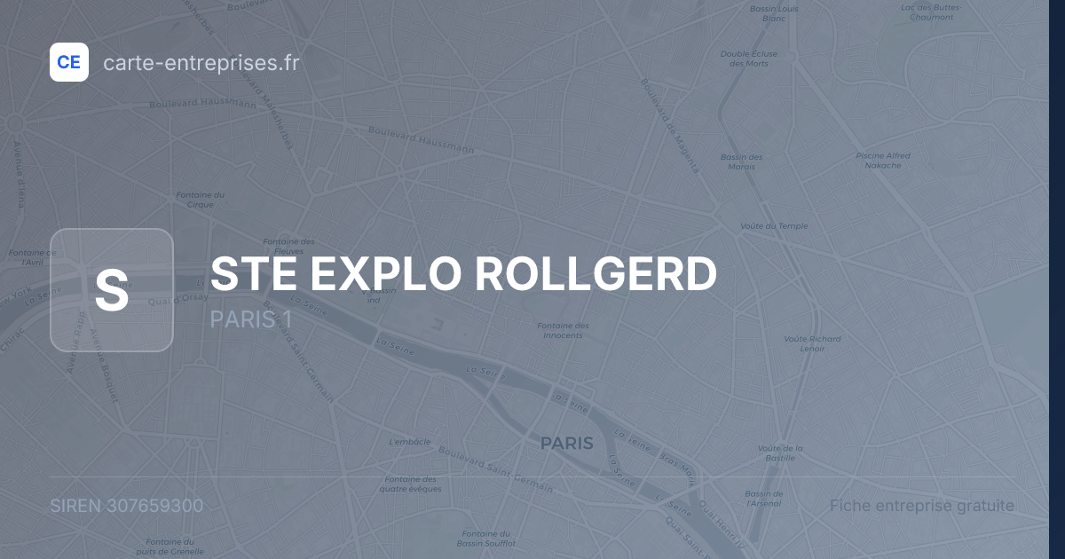 STE EXPLO ROLLGERD — 307659300 — fiche entreprise