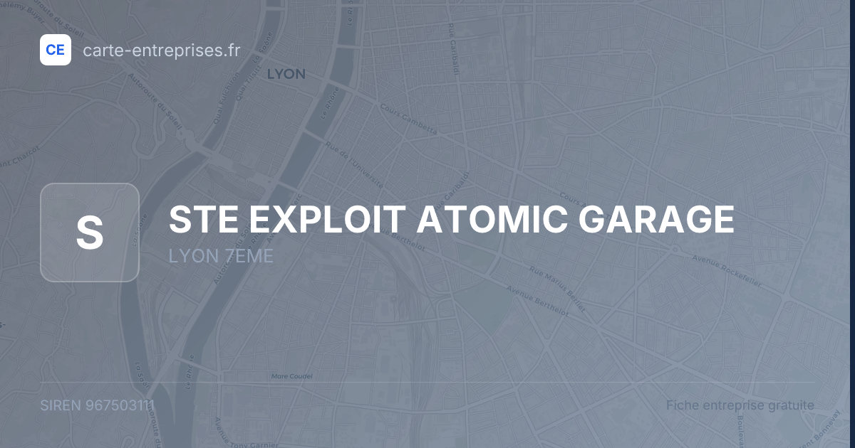 STE EXPLOIT ATOMIC GARAGE — 967503111 — fiche entreprise