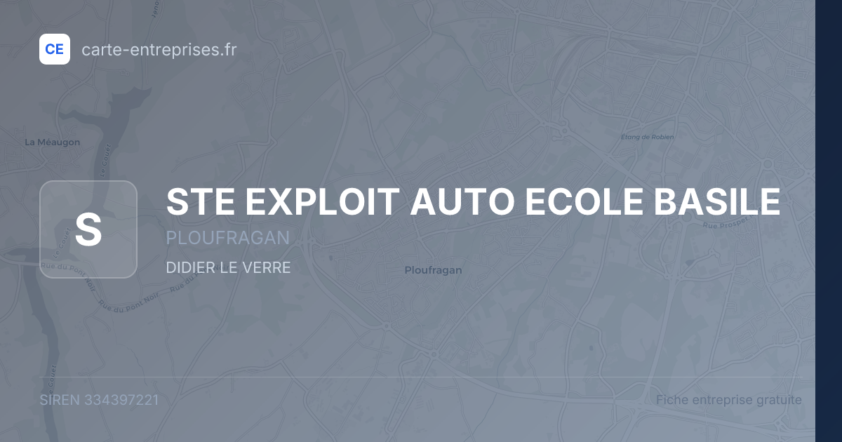 STE EXPLOIT AUTO ECOLE BASILE — 334397221 — fiche entreprise