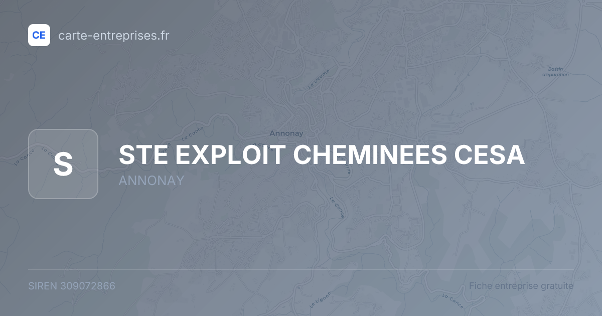 STE EXPLOIT CHEMINEES CESA — 309072866 — fiche entreprise