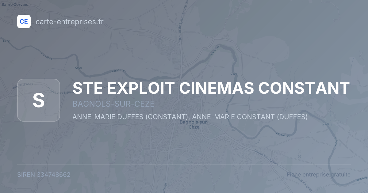 STE EXPLOIT CINEMAS CONSTANT — 334748662 — fiche entreprise