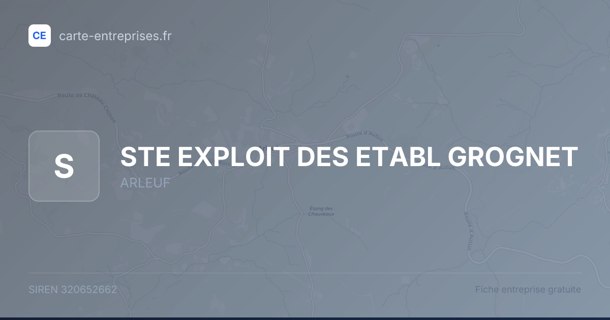 STE EXPLOIT DES ETABL GROGNET — 320652662 — fiche entreprise