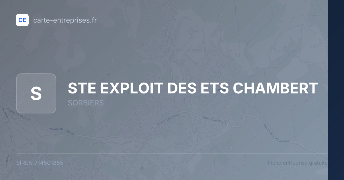 STE EXPLOIT DES ETS CHAMBERT — 714501855 — fiche entreprise