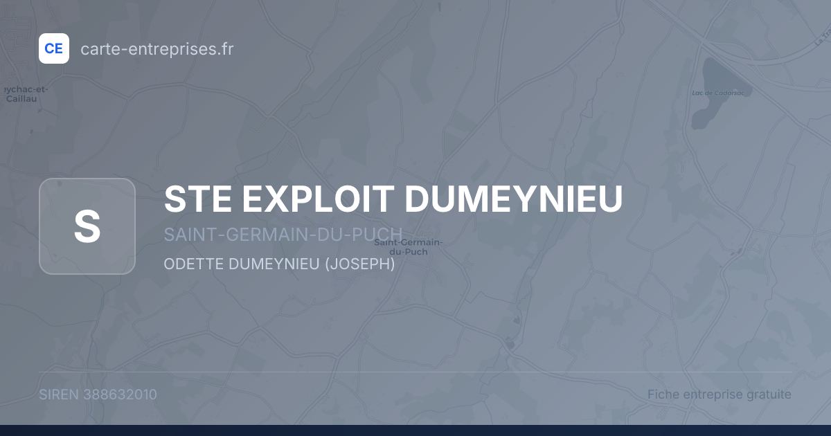 STE EXPLOIT DUMEYNIEU — 388632010 — fiche entreprise