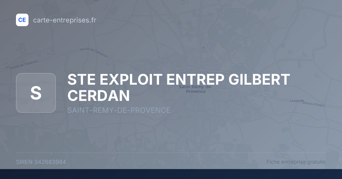 STE EXPLOIT ENTREP GILBERT CERDAN — 342683984 — fiche entreprise