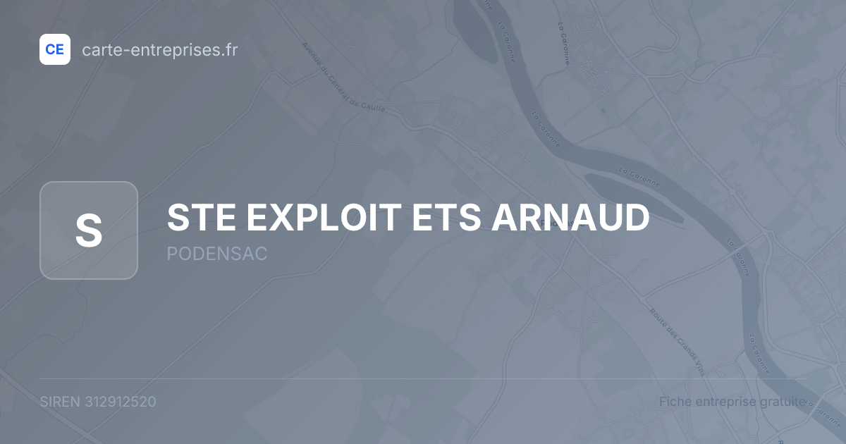 STE EXPLOIT ETS ARNAUD — 312912520 — fiche entreprise