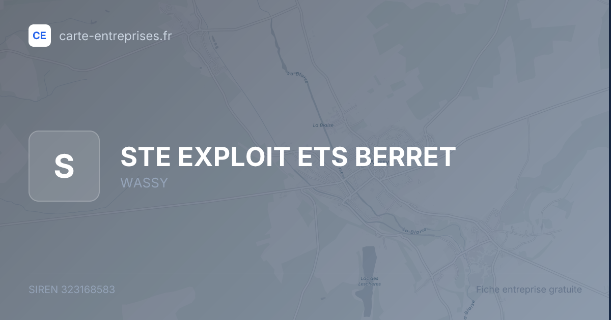 STE EXPLOIT ETS BERRET — 323168583 — fiche entreprise
