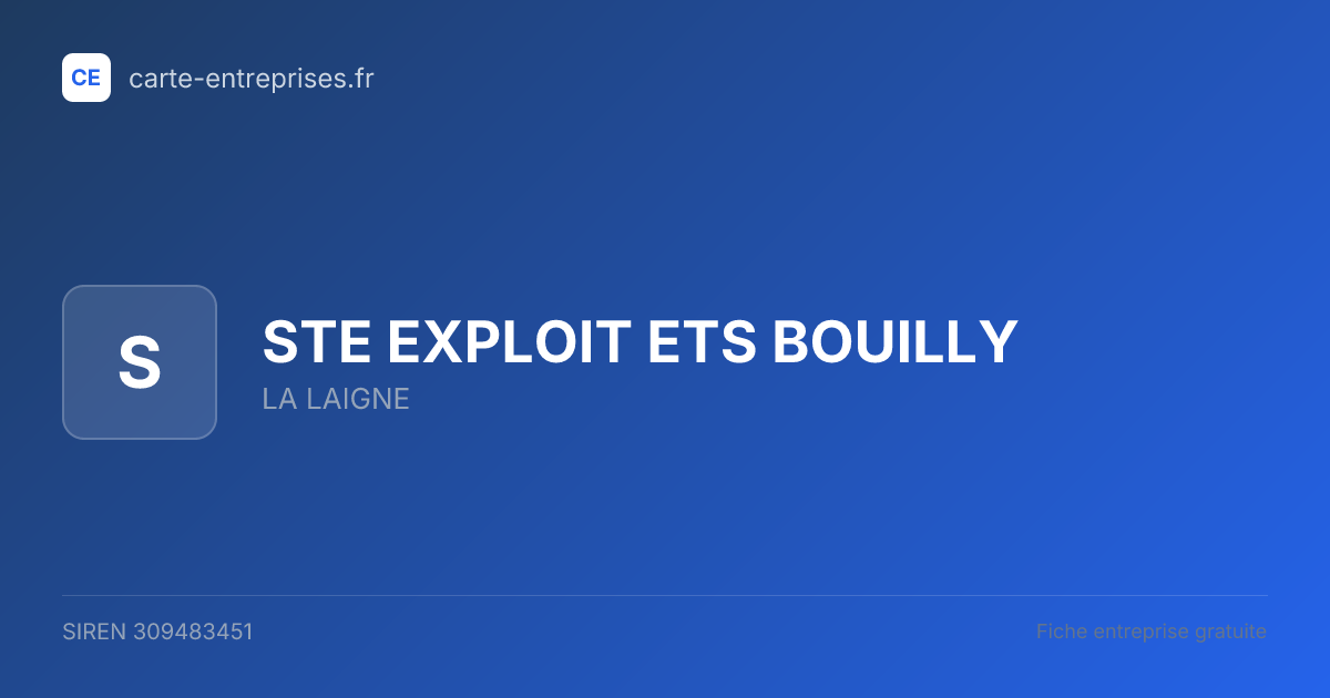 STE EXPLOIT ETS BOUILLY — 309483451 — fiche entreprise