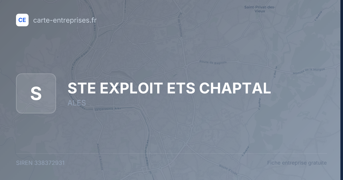 STE EXPLOIT ETS CHAPTAL — 338372931 — fiche entreprise
