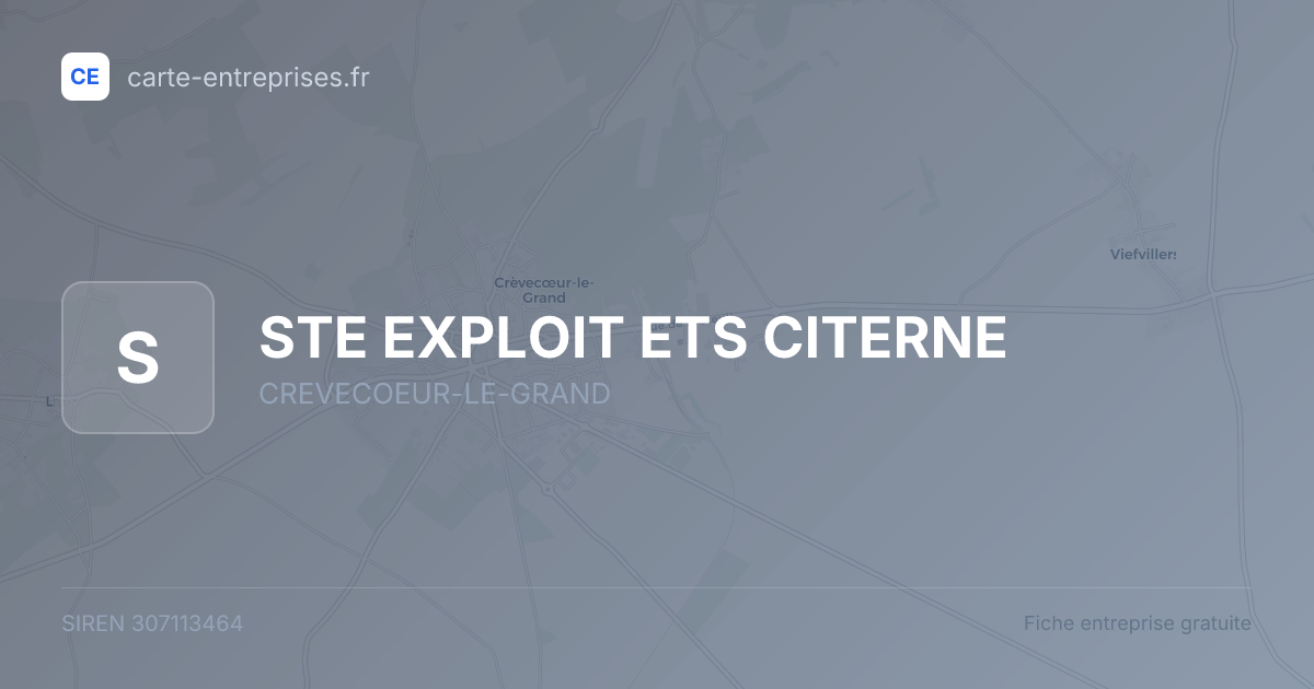 STE EXPLOIT ETS CITERNE — 307113464 — fiche entreprise