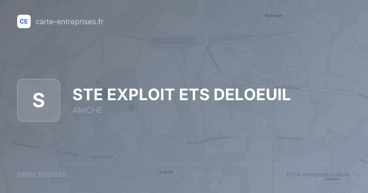 STE EXPLOIT ETS DELOEUIL — 312577331 — fiche entreprise