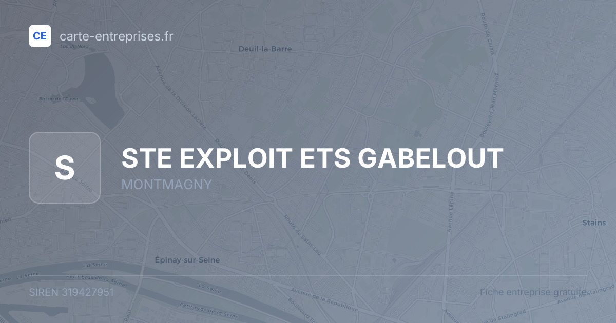 STE EXPLOIT ETS GABELOUT — 319427951 — fiche entreprise