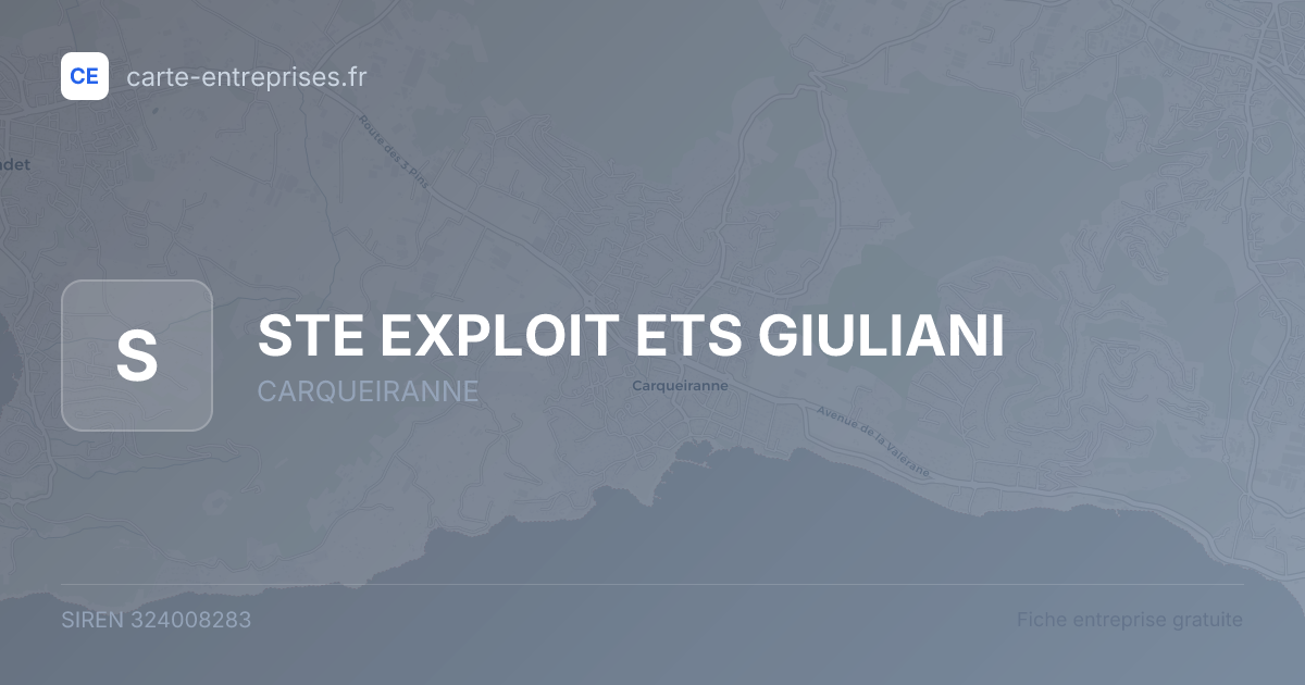STE EXPLOIT ETS GIULIANI — 324008283 — fiche entreprise