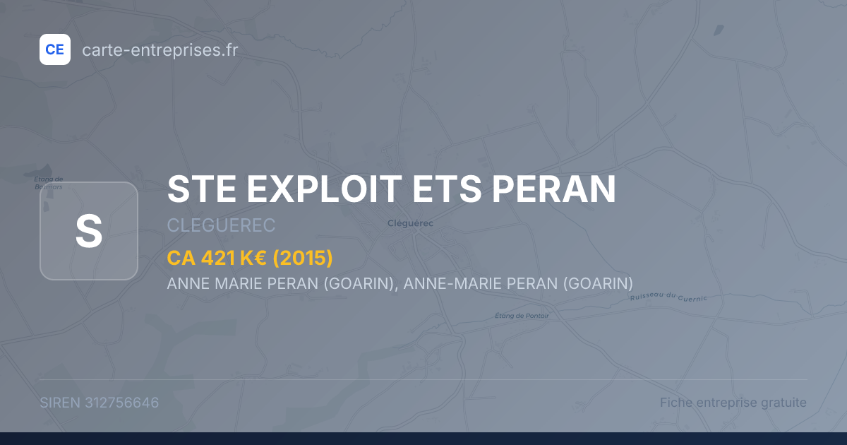 STE EXPLOIT ETS PERAN — 312756646 — fiche entreprise