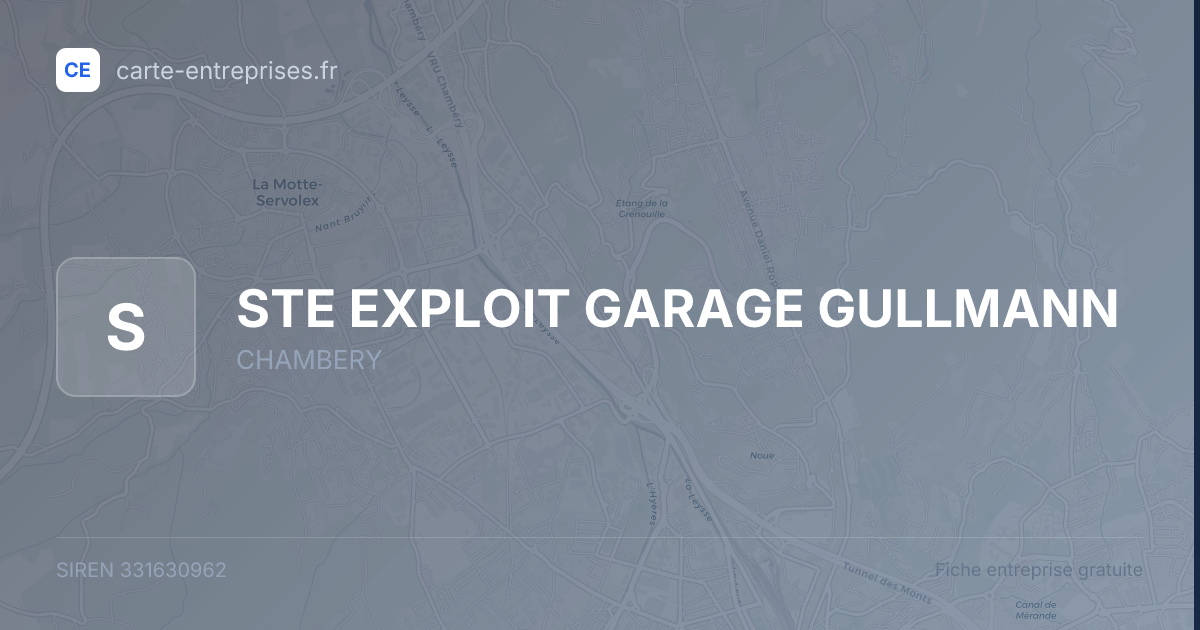 STE EXPLOIT GARAGE GULLMANN — 331630962 — fiche entreprise