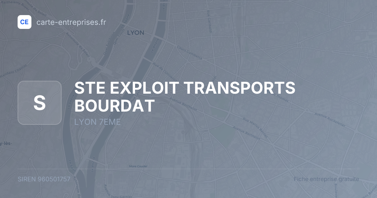 STE EXPLOIT TRANSPORTS BOURDAT — 960501757 — fiche entreprise