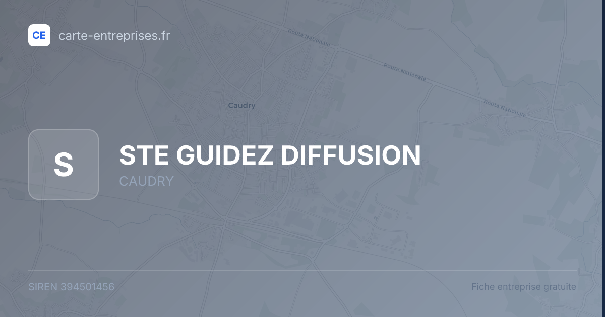 STE GUIDEZ DIFFUSION — 394501456 — fiche entreprise