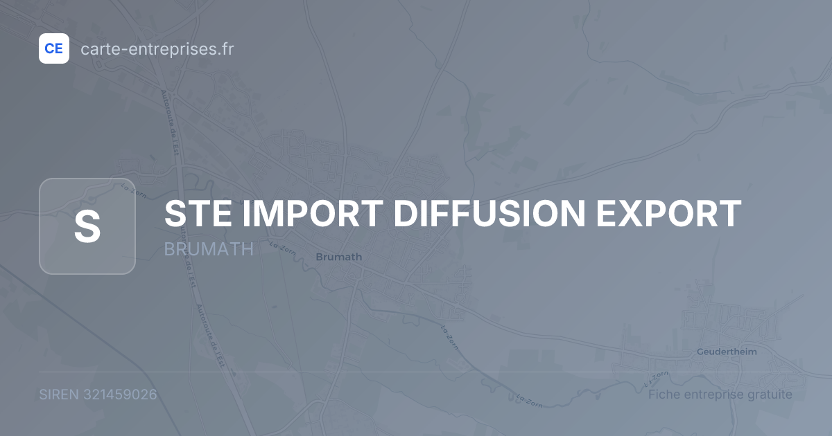 STE IMPORT DIFFUSION EXPORT — 321459026 — fiche entreprise