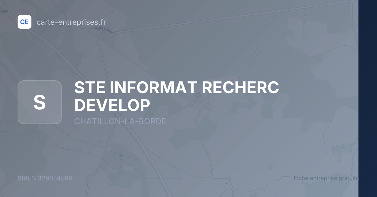STE INFORMAT RECHERC DEVELOP — 329654586 — fiche entreprise
