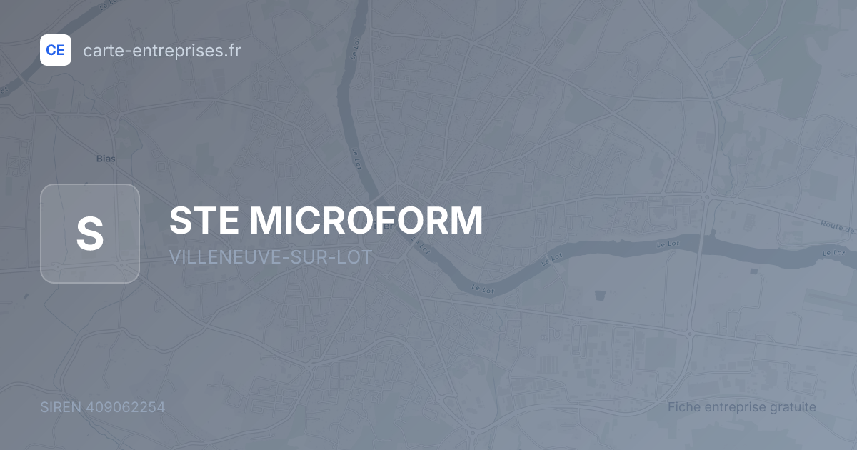 STE MICROFORM — 409062254 — fiche entreprise