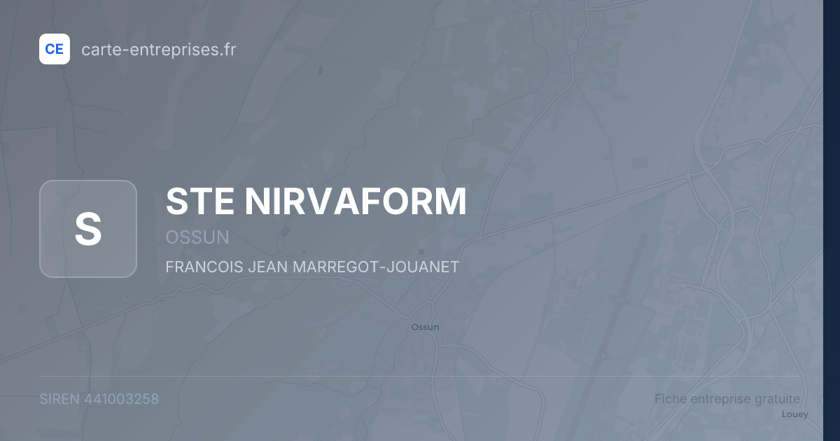 STE NIRVAFORM — 441003258 — fiche entreprise