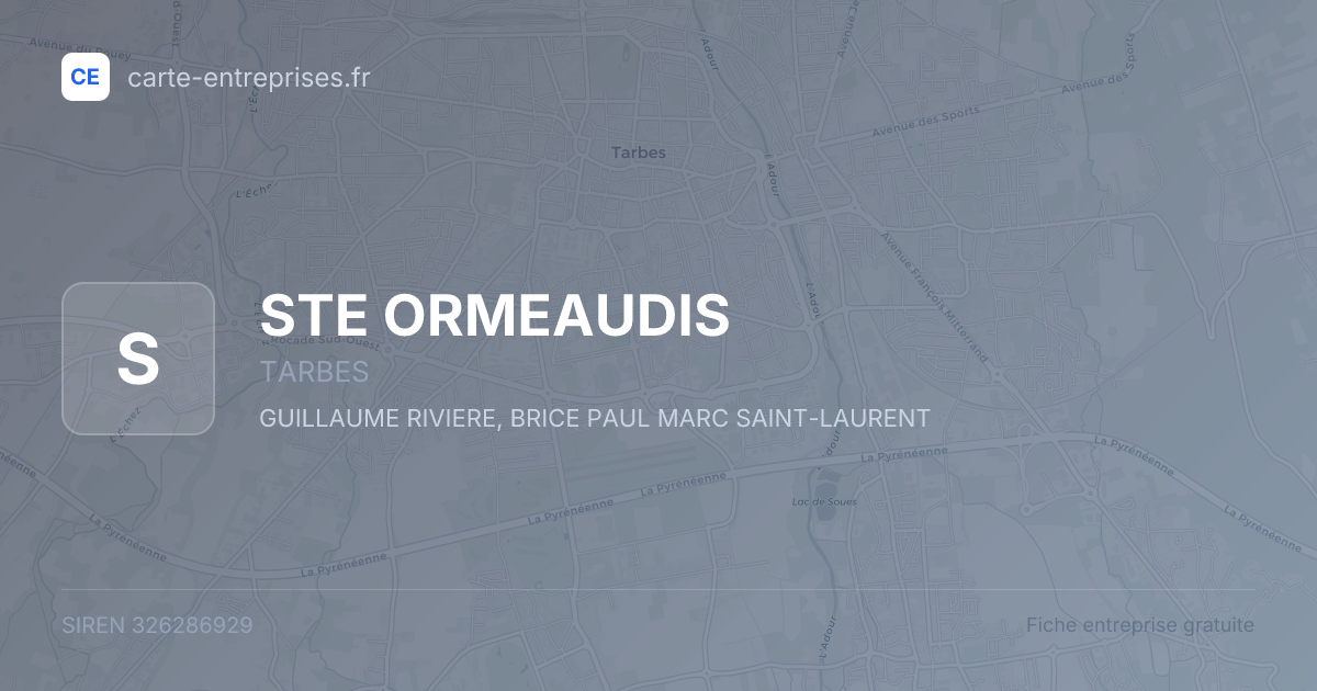 STE ORMEAUDIS — 326286929 — fiche entreprise