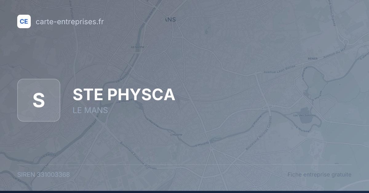 STE PHYSCA — 331003368 — fiche entreprise
