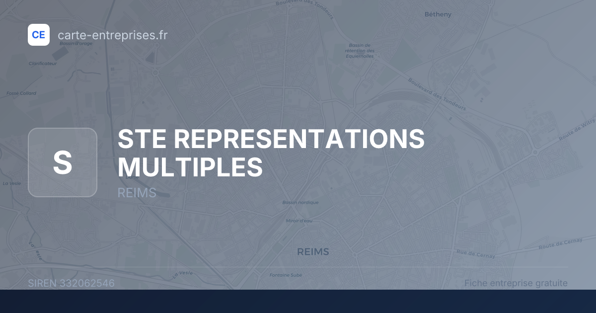 STE REPRESENTATIONS MULTIPLES — 332062546 — fiche entreprise
